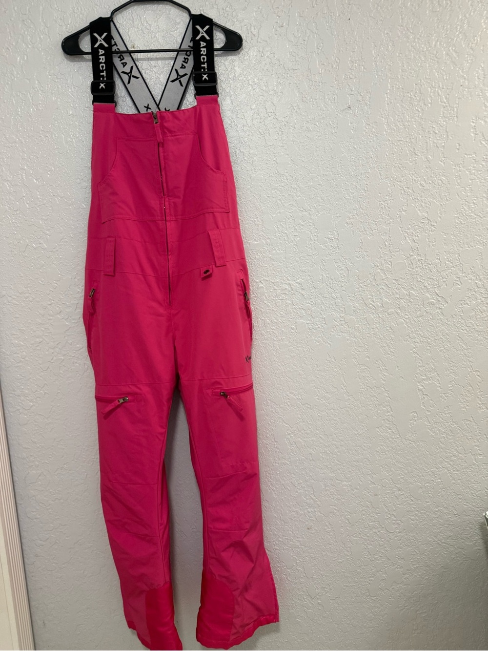 Arc'teryx Women's Bright Pink Ski Bibs with Logo Suspenders Size L/G